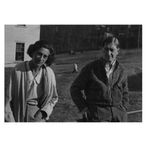 Black and white photo of Anni and Josef Albers at Black Mountain College (1938). Photo by Ted Dreier.