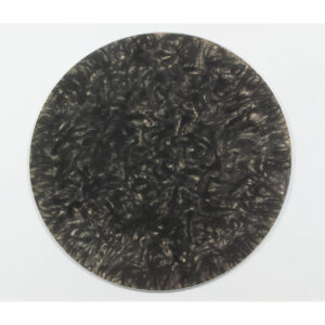 Friedel Dzubas' painting, Rex, of 1961. Oil on canvas, round black painting with nested brushstrokes.
