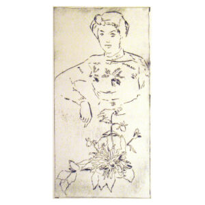 Rudi Lesser's drypoint etching portrait of Grete (the artist’s daughter) of 1958.