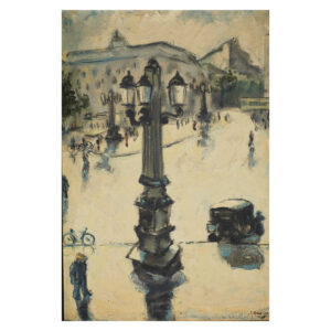 Samson Schames, Opera Square, 1930. Oil on canvas, 36.8 x 25 in.