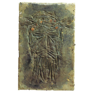 Samson Schames, Crown of Thorns, 1941 Nails, clay shards in coloured gypsum compound, 18.9 x 12 in.