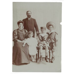 Schames Family, Siegfried “Fritz” Schames standing far right, c. 1904.